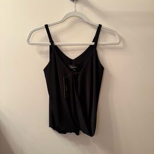 Lulus Black Wrap Front Cami Tank Top XS NWT